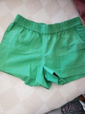 J. Crew Bright Green Elastic-Waist Athletic Shorts